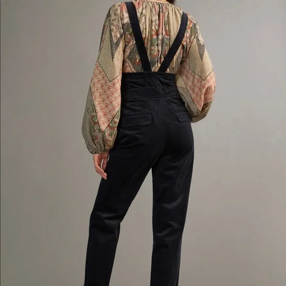 ANTHROPOLOGIE BUTTONED PINAFORE JUMPSUIT—SIZE 4—BRAND NEW WITH TAGS - Picture 2 of 5